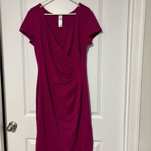 Elegant Pink Wrap Dress